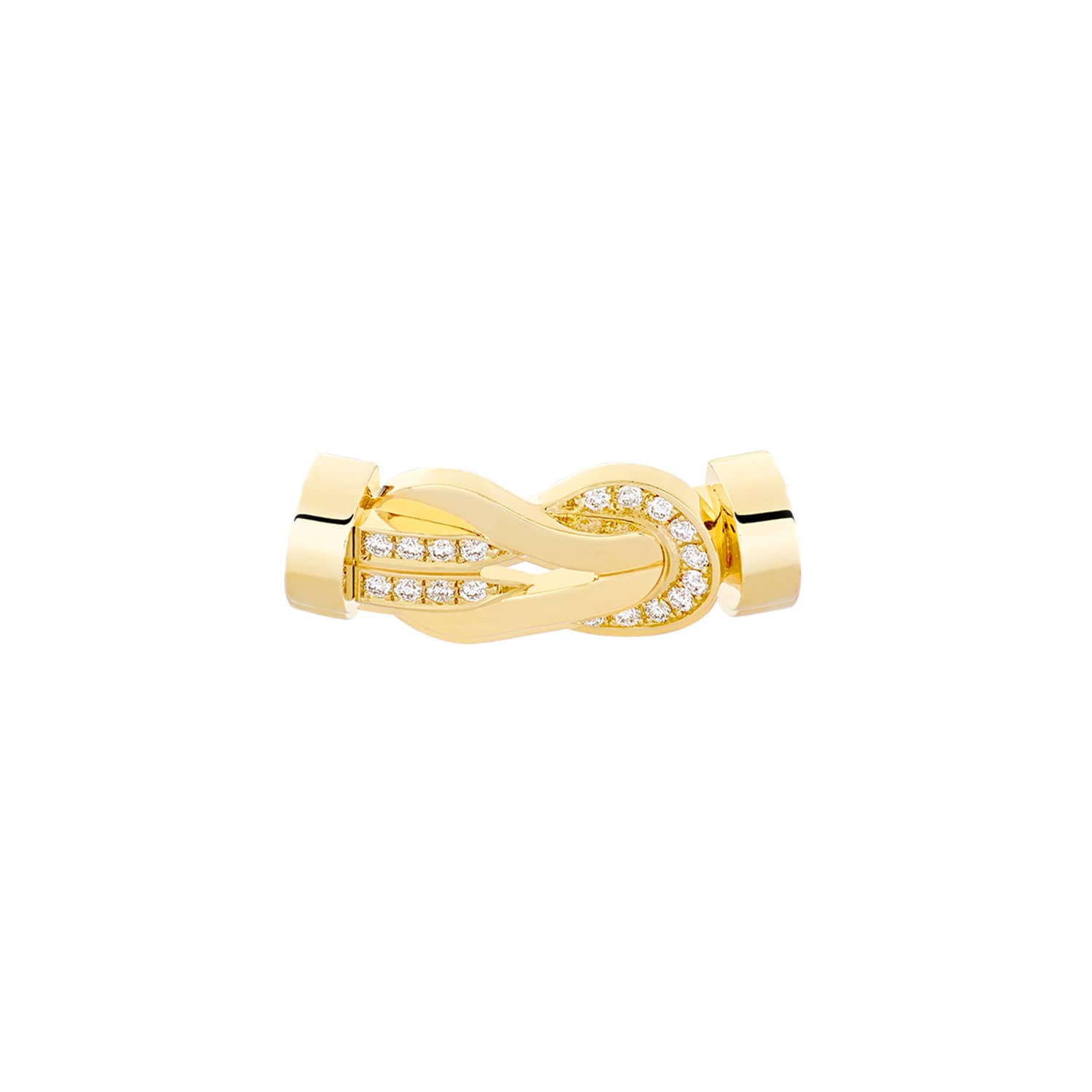 Bracelet Chance Infinie Moyen Modèle Manille en or jaune demi pavée de diamants