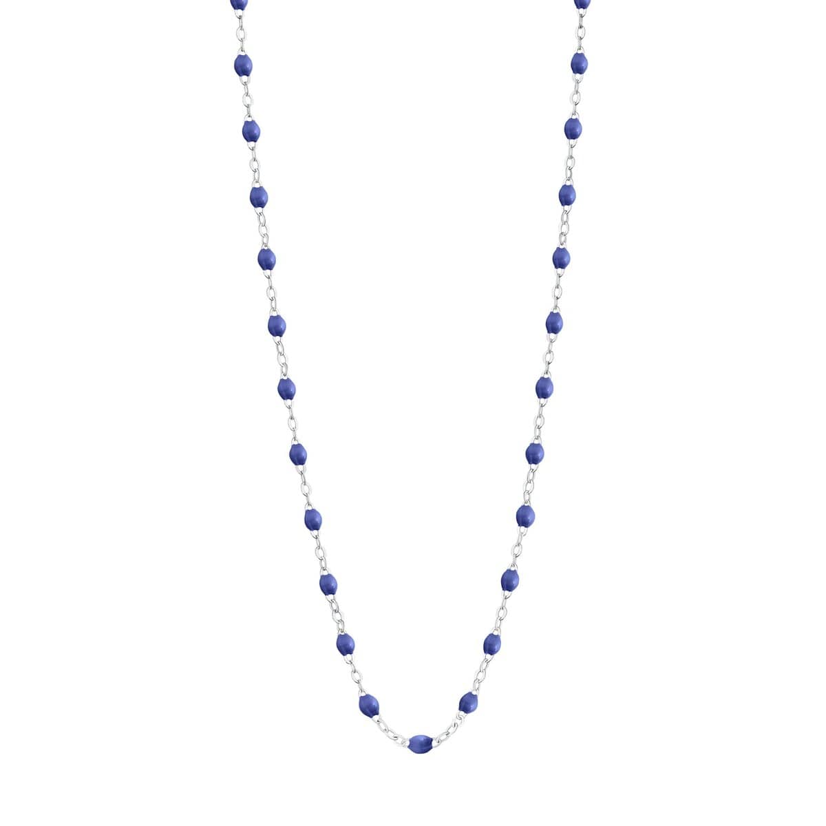 Collier Gigi Clozeau Bleuet Classique or blanc 18 carats et perles de résine