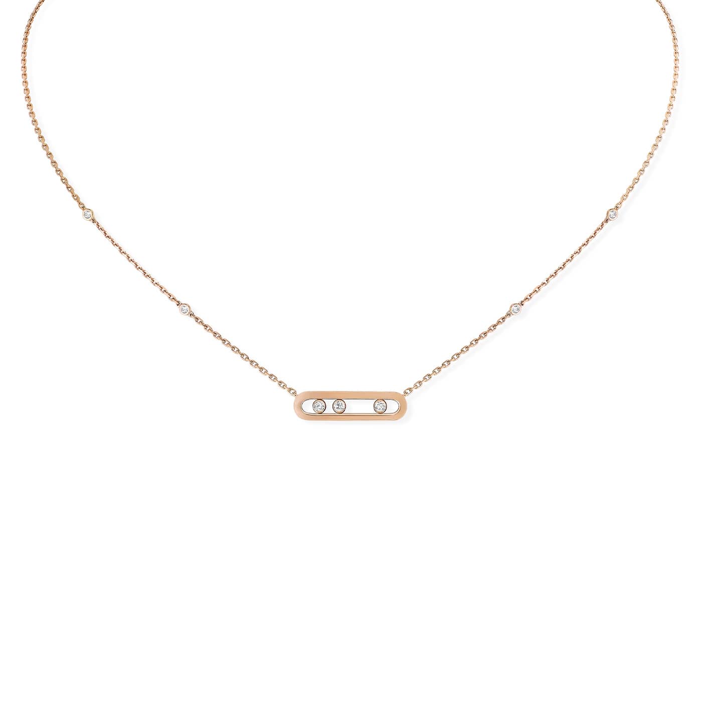 Collier Baby Move sur chaine or rose et diamants Messika