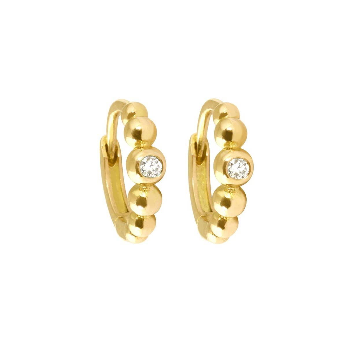 Boucles d'oreilles créoles Lucky Diamant de Gigi Clozeau en or jaune et diamants