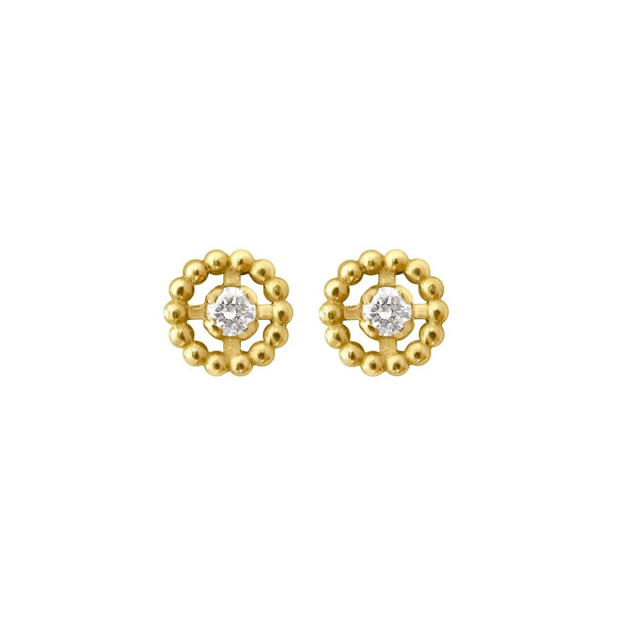 Boucles d'oreilles Lucky Puce en or jaune et diamants de Gigi Clozeau
