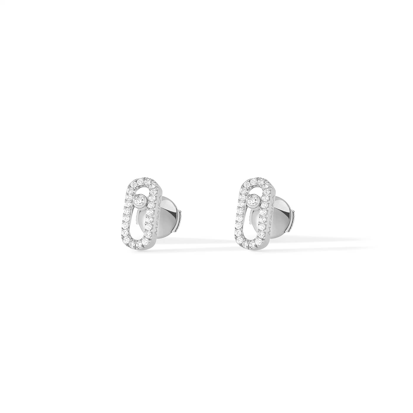 Boucles d'oreilles Puces move uno or blanc Messika