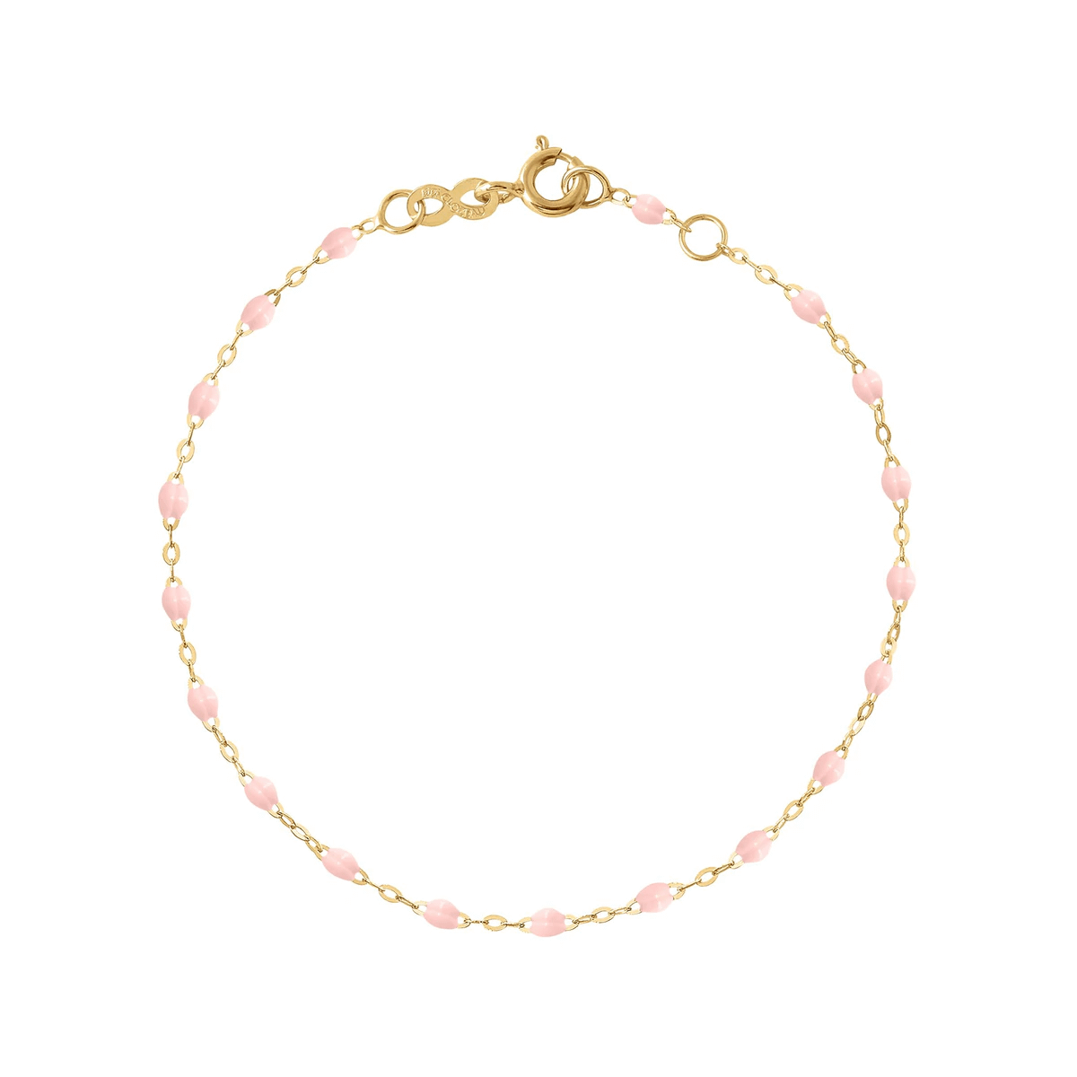 Bracelet Gigi Clozeau Rose Bébé Classique en or jaune et perles de résine