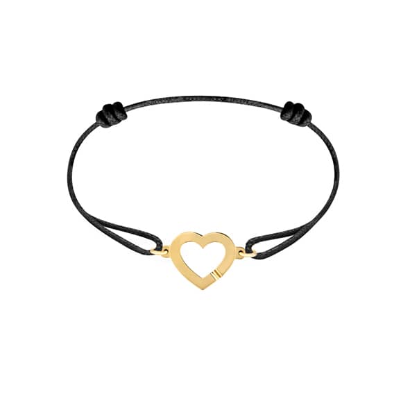 Bracelet Coeur sur cordon or jaune dinh van