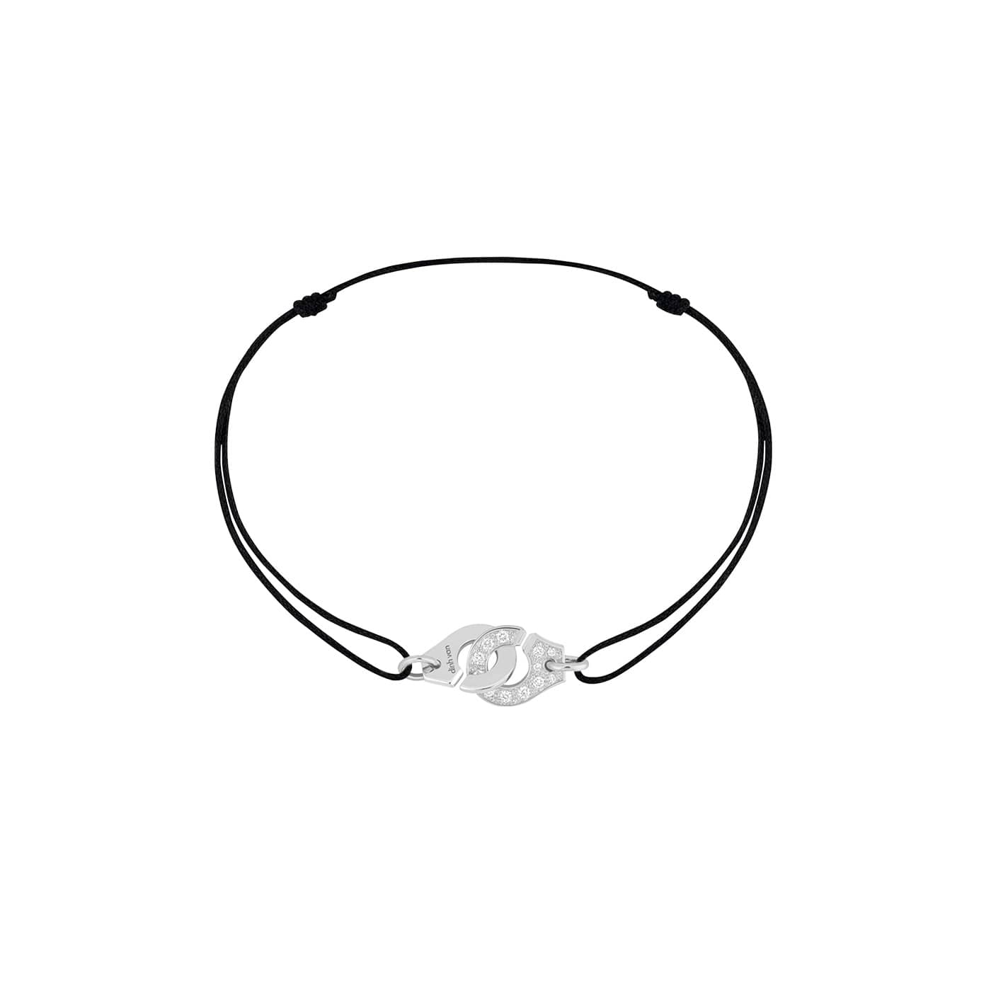 Bracelet sur cordon Menottes dinh van R8 en or blanc et diamants