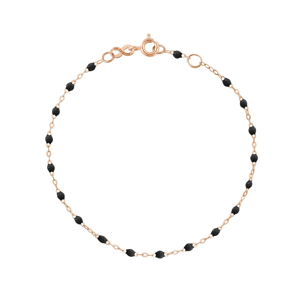 Bracelet Gigi Clozeau noir Classique en or rose et perles de résine