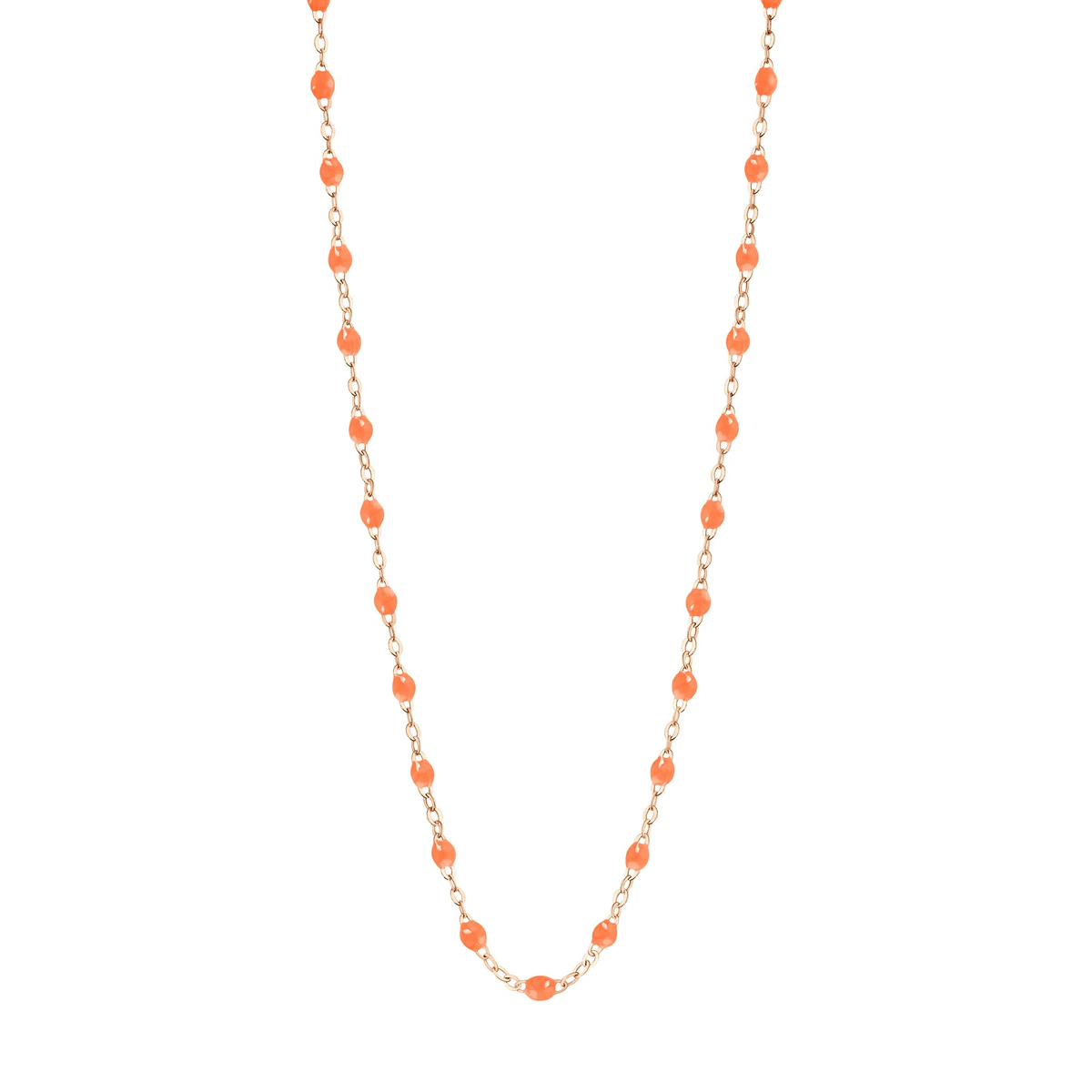 Collier Gigi Clozeau orange fluo Classique or rose 18 carats et perles de résine