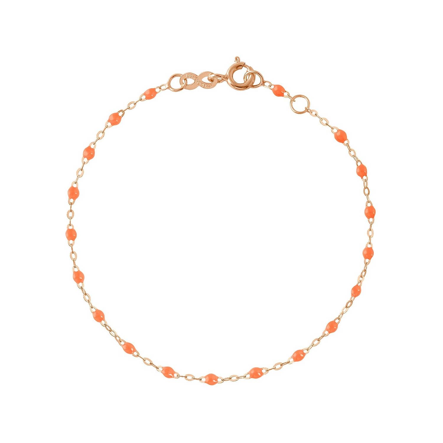 Bracelet Gigi Clozeau orange fluo en or rose