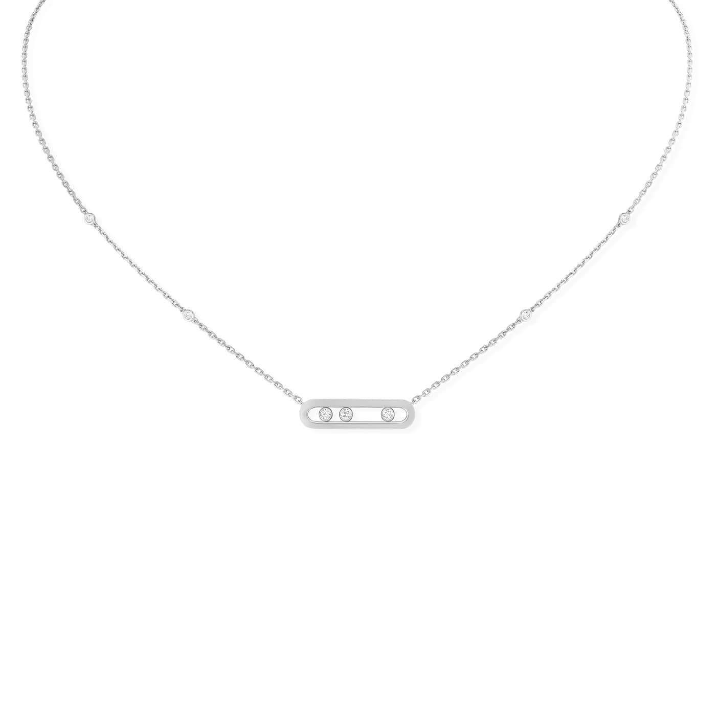 Collier Baby Move sur chaine or blanc et diamants Messika