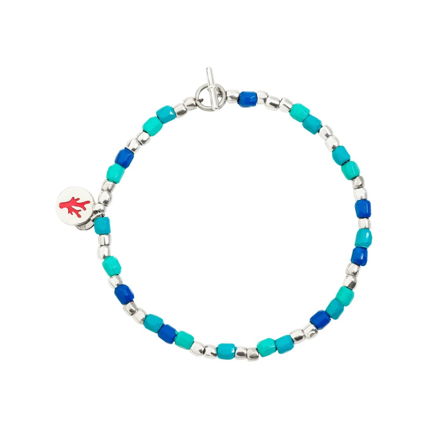 Bracelet Mini Granelli bleu argent bracelet recyclé et acier de Dodo